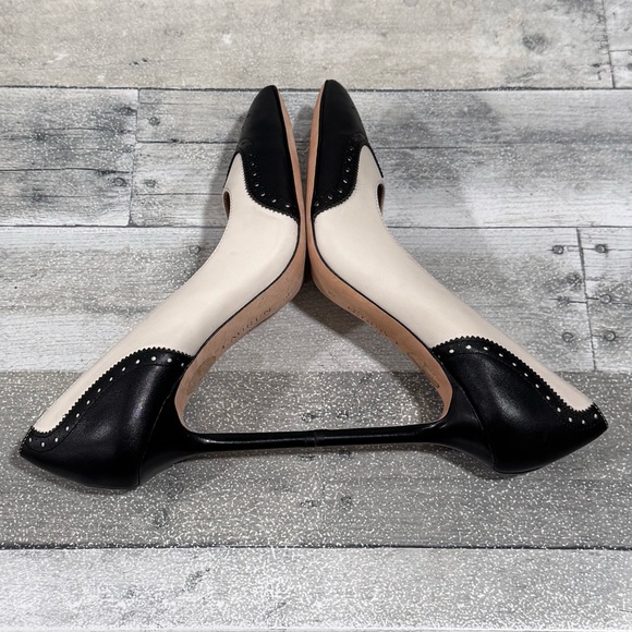 Ralph Lauren Women's Lynden Pointed Nappa & Calfskin Pump - Soft White/Black - 7 - Picture 6 of 9